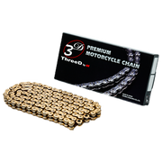 Cadena EK 525 SPR/3D Oro/Oro NX-Ring abierta con eslabón de remache – 110 - 120 eslabones 