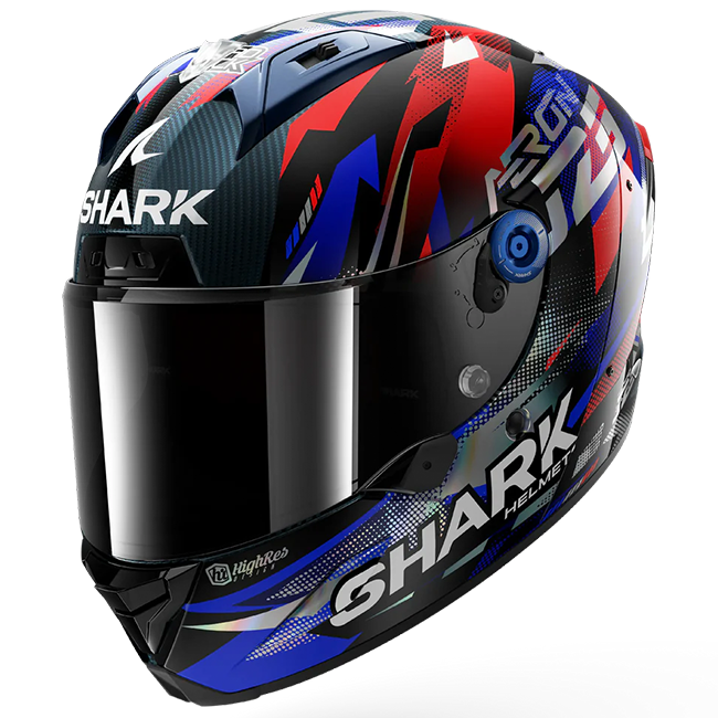 Shark Aeron Casco Johann Zarco Réplica GP de Francia – Carbón Azul Cromo 