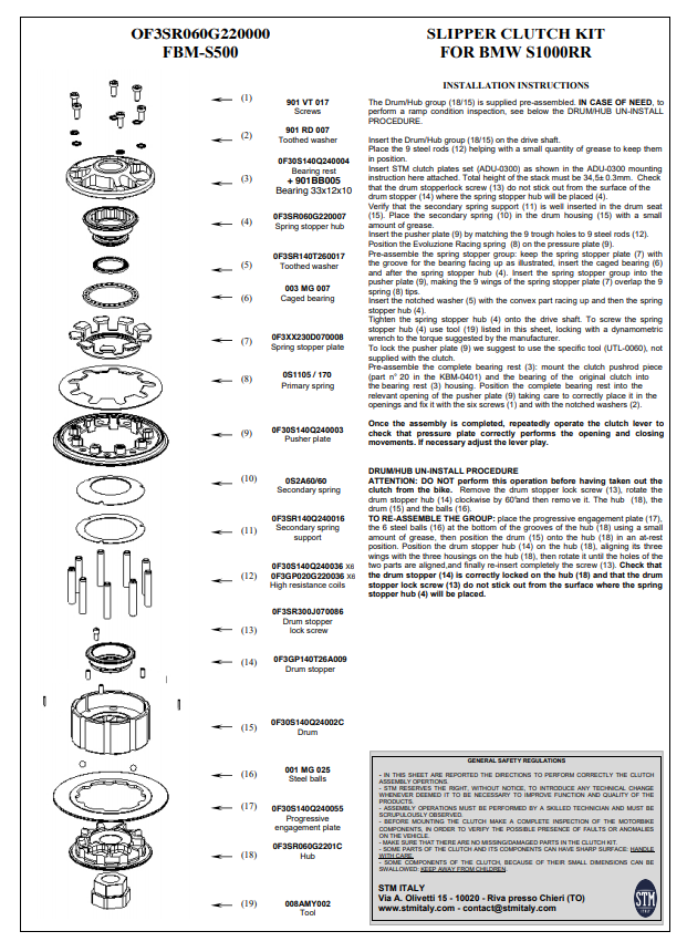 STM EVO GP embrague seco BMW S1000RR K46 (09-18) KTT-1300 