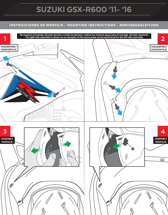 Spoilers de alerón Puig para downforce Suzuki GSX-R 600/750 (11-16) 3163 