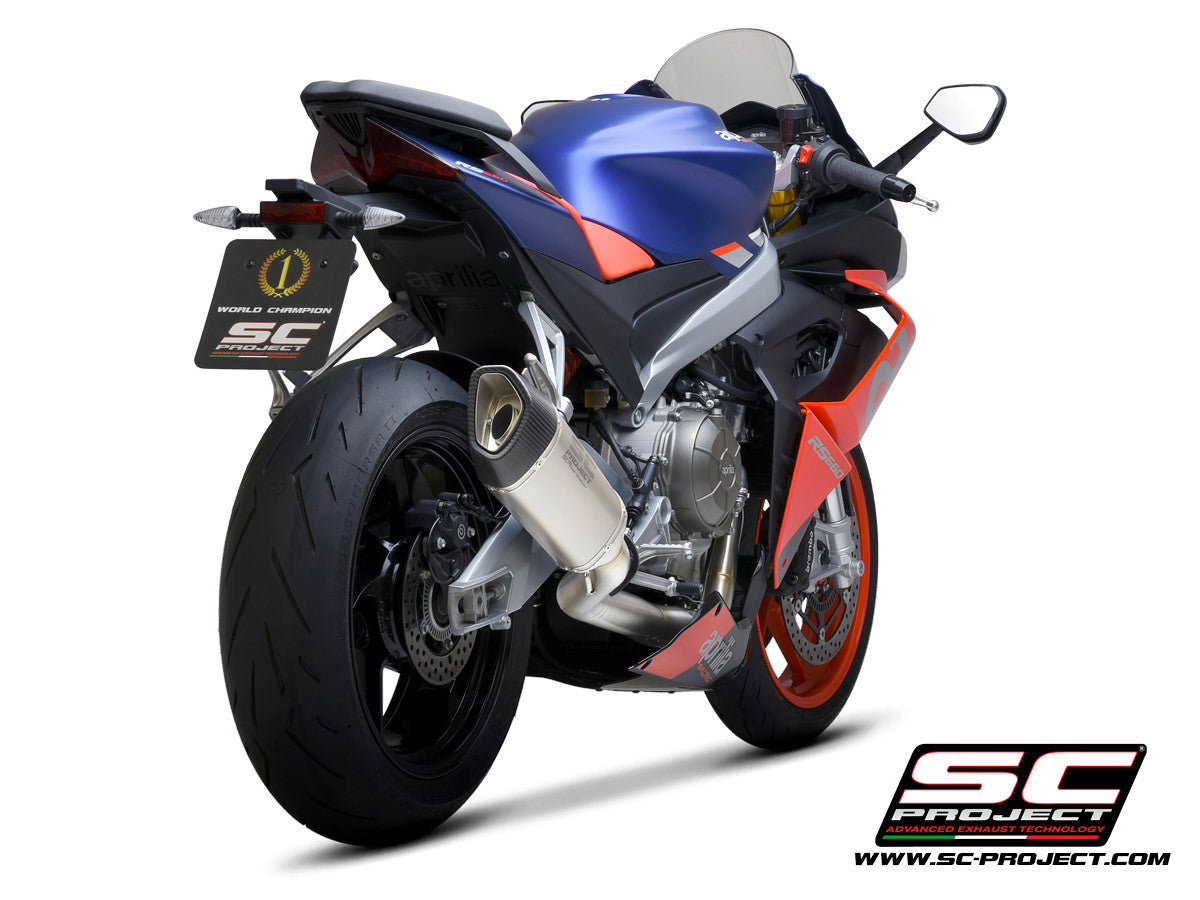 Sistema completo de acero inoxidable SC-Project 2-1 SC1-R para Aprilia RS 660 (20-25) A23A-AC90 