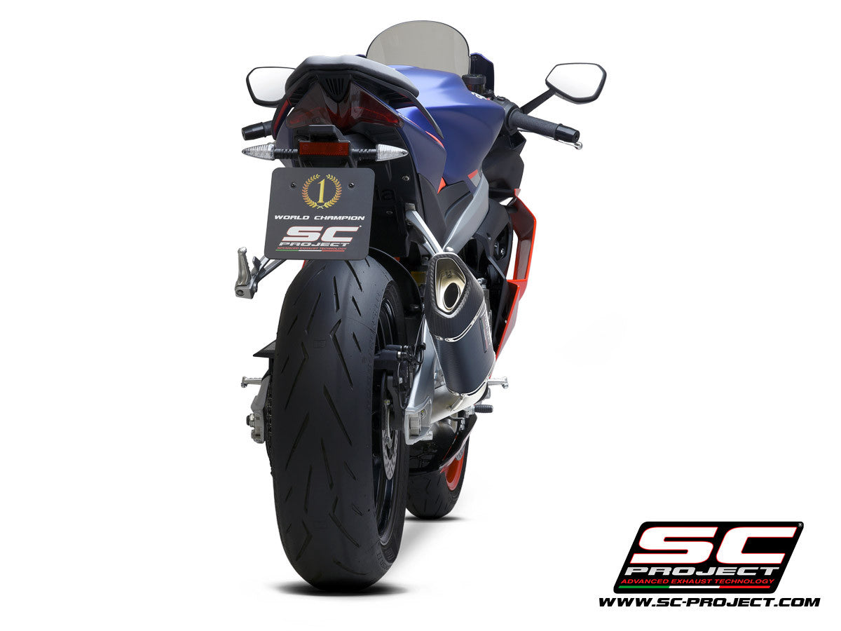 Sistema completo de acero inoxidable SC-Project 2-1 SC1-R para Aprilia RS 660 (20-25) A23A-AC90 