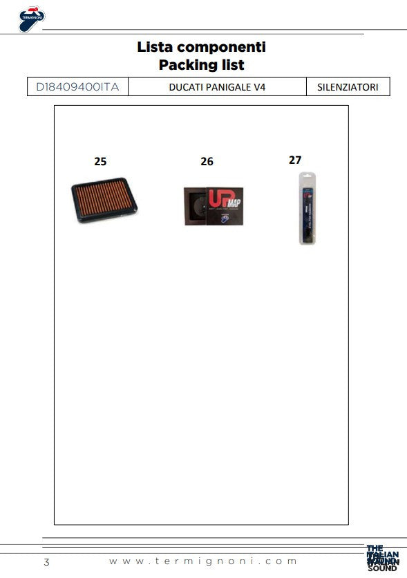 Kit de Escape Slip-On Termignoni para Ducati Panigale V4/S/R (18-24) D18409400ITA 