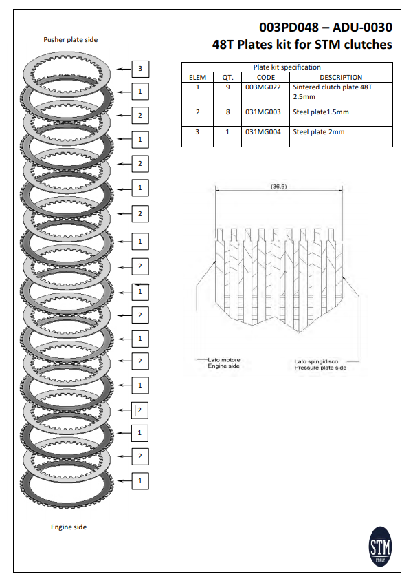 STM EVO SBK embrague seco Ducati Panigale 1199/1299 KTT-0400 