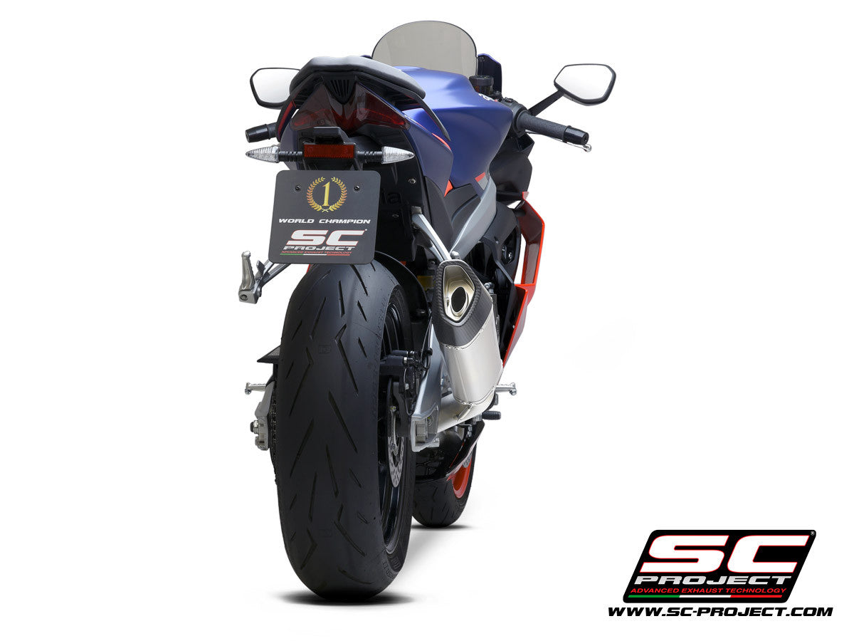 Sistema completo de acero inoxidable SC-Project 2-1 SC1-R para Aprilia RS 660 (20-25) A23A-AC90 