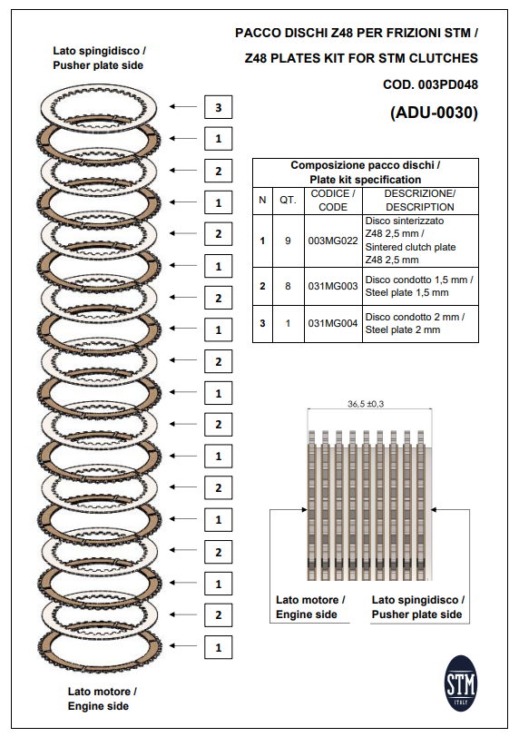 STM EVO SBK embrague seco Ducati Panigale V2 955 (20-24) KTT-2500 