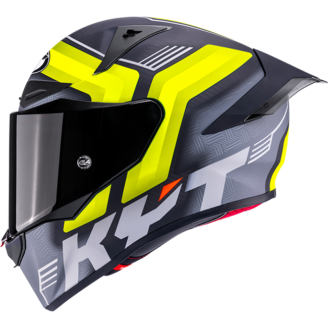 KYT R1R Casco de Racing Carbono Acelerador Amarillo Y6R10010 