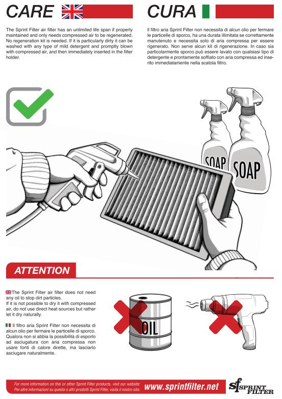 Filtro de aire Sprint Filter R127S F1-85-SBK para Ducati Panigale 1299/S (15-18) 